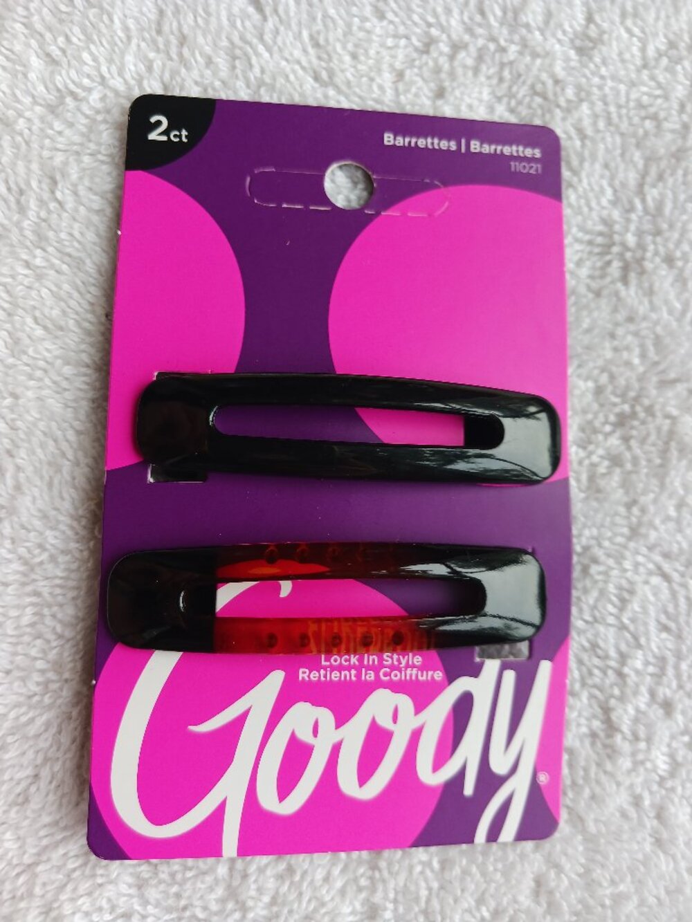 2 Packs - 2 Goody Slideproof Velvet Plastic Stay Put Secure Fit Hair Barrettes